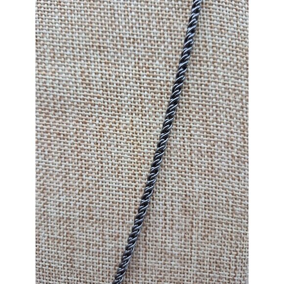 Kendra Scott Rare Slate Cats Eyes Gunmetal Corla Necklace Long Chain 30"  MINT - Picture 4 of 14